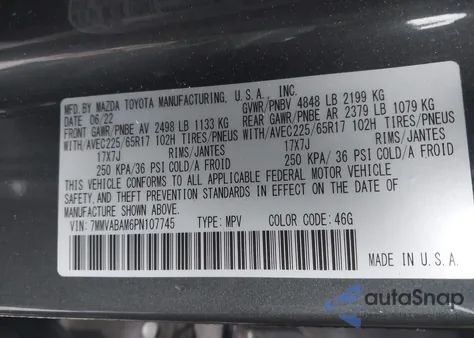 2023 Mazda Cx-50 2.5 S Select z USA, uszkodzony, nr VIN 7MMVABAM6PN107745